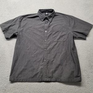Yago Shirt Mens 3XL Gray Short‎ Sleeve Casual Button Up Pocket Casual